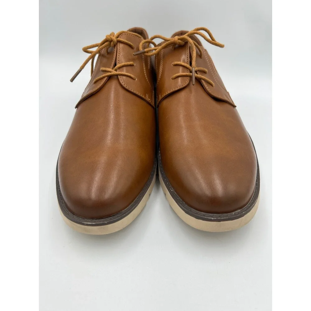 Jonsen‎ Milan Mens Size 12 Cognac Brown Leather Oxford Dress Casual Shoes